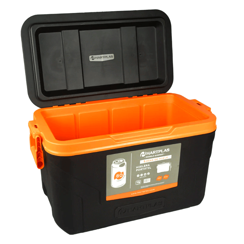 Hielera Everest Negro - Naranja 80 latas