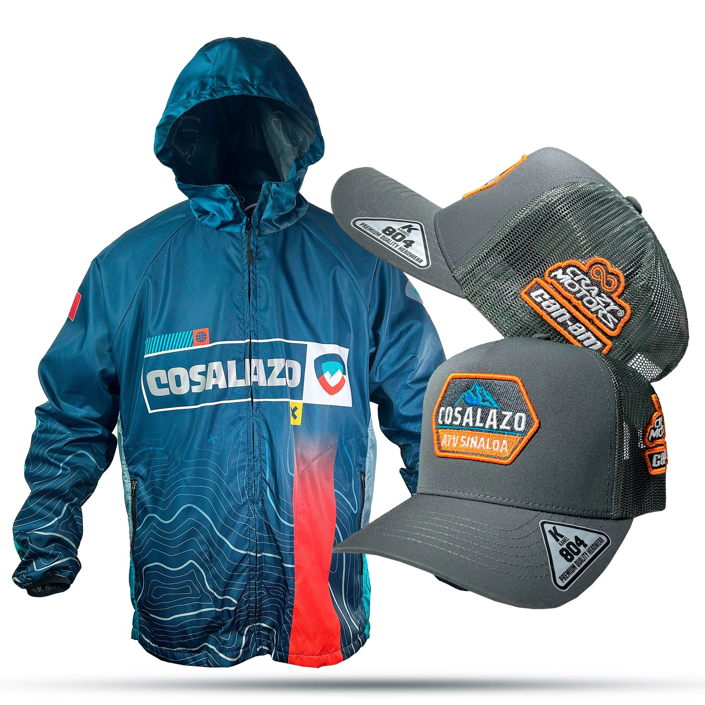Combo Rompevientos + Gorra Cosalazo ATV Gris
