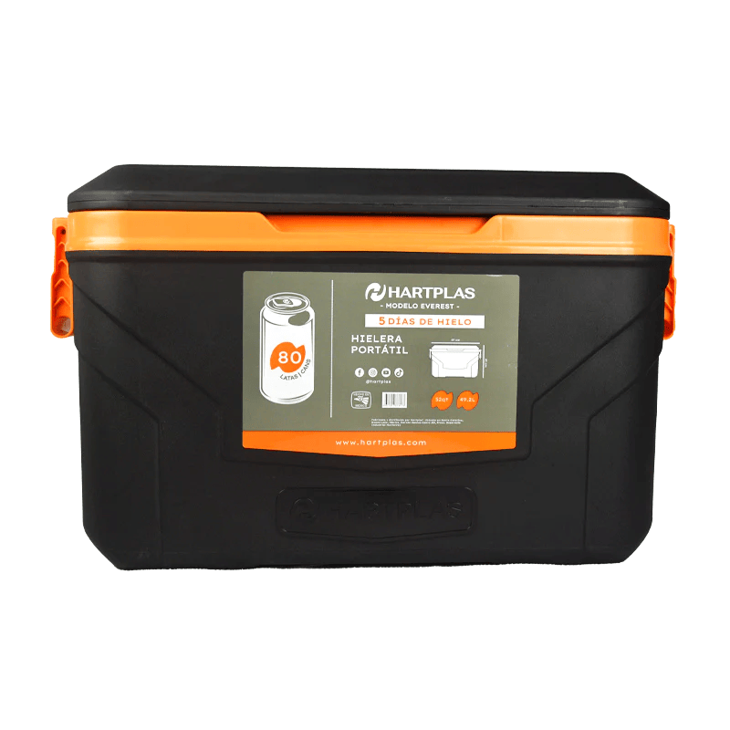 Hielera Everest Negro - Naranja 80 latas