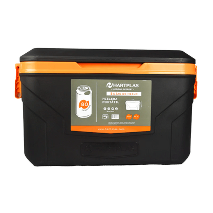 Hielera Everest Negro - Naranja 80 latas